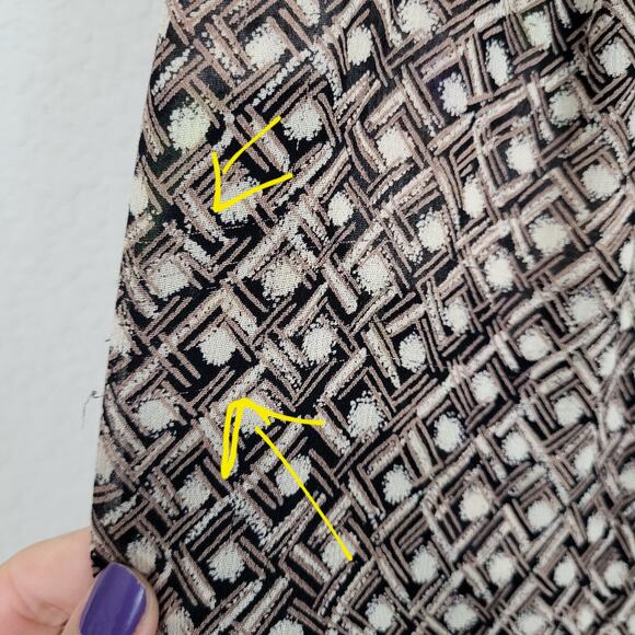 Reversible Skirt Womens Size L Midi Length Floral Geometric Pull On Elastic - Picture 6 of 16